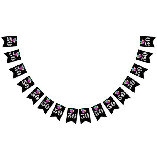 ballonnen van het 50e verjaardagsfeest vlaggetjes (Alle)