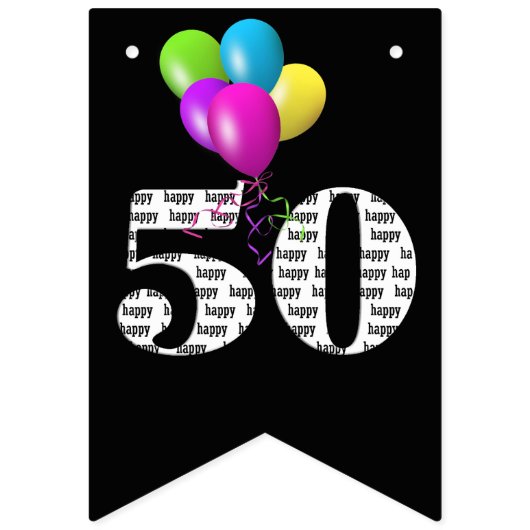 ballonnen van het 50e verjaardagsfeest vlaggetjes (Derde vlag)