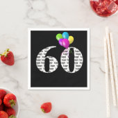 ballonnen van het 60e verjaardagsfeest servet (Insitu)