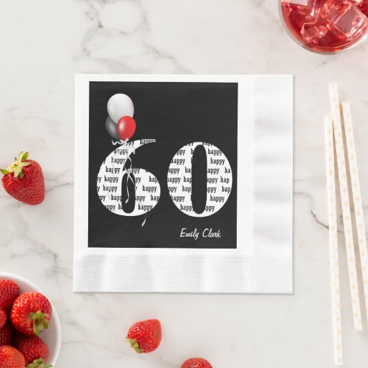 ballonnen van het 60e verjaardagsfeest servetten (Insitu)