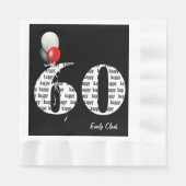 ballonnen van het 60e verjaardagsfeest servetten (Voorkant)
