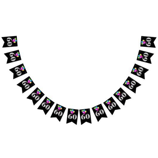 ballonnen van het 60e verjaardagsfeest vlaggetjes (Alle)