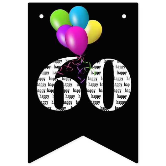 ballonnen van het 60e verjaardagsfeest vlaggetjes (Tweede vlag)