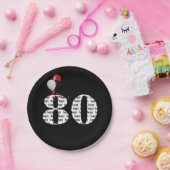 ballonnen van het 80ste verjaardagsfeest papieren bordje (Feest)