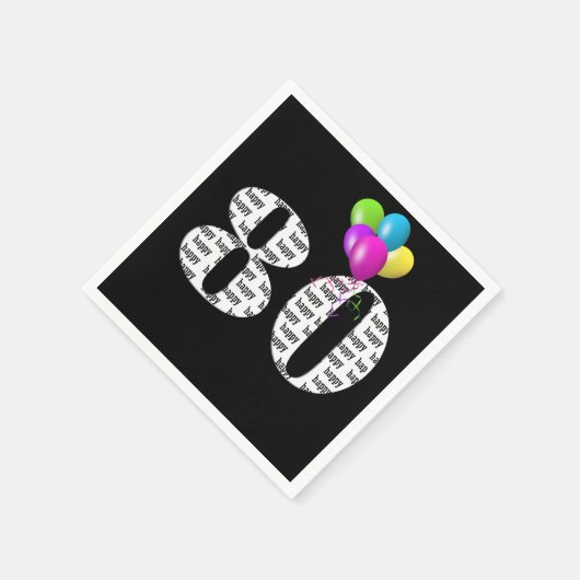 ballonnen van het 80ste verjaardagsfeest servet (Hoek)