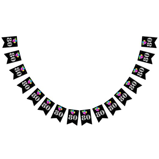 ballonnen van het 80ste verjaardagsfeest vlaggetjes (Alle)