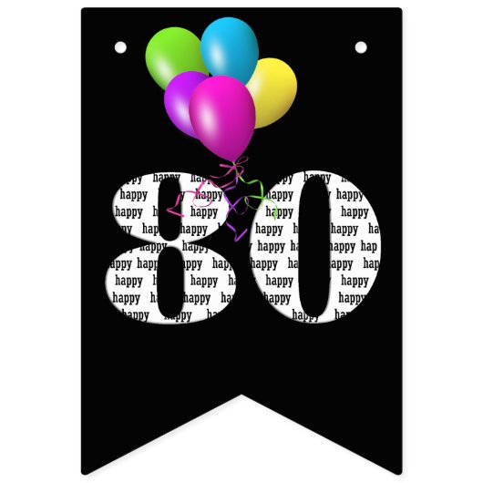 ballonnen van het 80ste verjaardagsfeest vlaggetjes (Derde vlag)