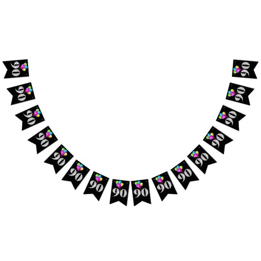 ballonnen van het 90e verjaardagsfeest vlaggetjes (Alle)