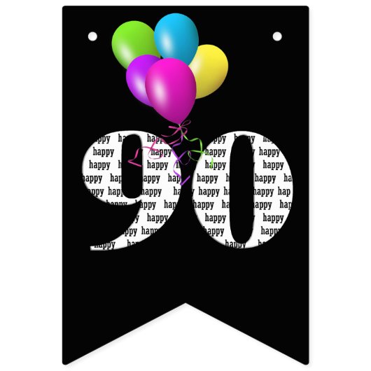 ballonnen van het 90e verjaardagsfeest vlaggetjes (Tweede vlag)