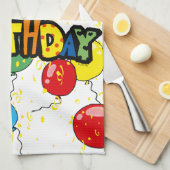 ballonnen van het gelukkige verjaardagsfeest theedoek (Quarter Fold)