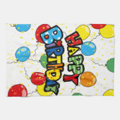 ballonnen van het gelukkige verjaardagsfeest theedoek (Horizontaal)