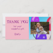 Ballonnen Verjaardag Dank u Foto Bedankkaart (Voorkant)