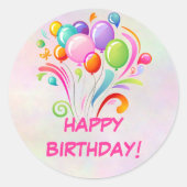 Ballonnen Verjaardag Stickers (Voorkant)