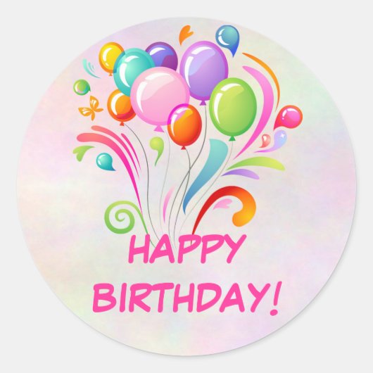Ballonnen Verjaardag Stickers (Voorkant)