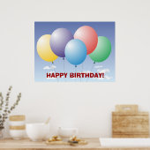 Ballonnen Verjaardagsbanner Poster (Keuken)