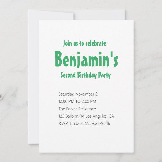 Ballonnen Verjaardagsuitnodiging Kaart (Achterkant)