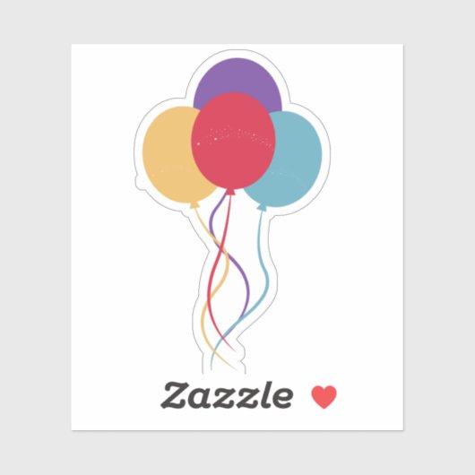 Ballonnen, viering sticker (Vel)