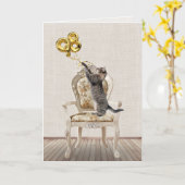 Ballonnen voor 98ste verjaardag en een tabbykat kaart (Gele Bloem)