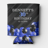 Ballonnen Zwart Blauw Blikjeskoeler (Voorkant)