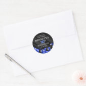 Ballonnen Zwart Blauw Verjaardag Ronde Sticker (Envelop)