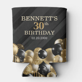 Ballonnen Zwart Goud Blikjeskoeler