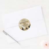 Ballonnen Zwart Goud Verjaardag Ronde Sticker (Envelop)