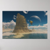 Ballonpad in de ruimte poster (Voorkant)