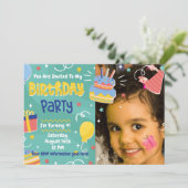 Ballonpartij Birthday Cake Cadeaus Kaart (Staand voorkant)