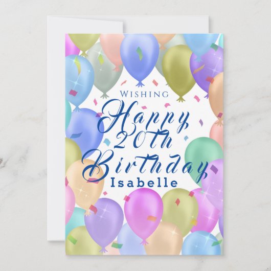 ballonpastel feestdagenkaart (Voorkant)