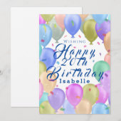 ballonpastel feestdagenkaart (Voorkant / Achterkant)
