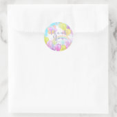 Ballonpastel Verjaardagspapier Borden Ronde Sticker (Tas)