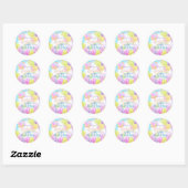 Ballonpastel Verjaardagspapier Borden Ronde Sticker (Vel)