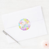 Ballonpastel Verjaardagspapier Borden Ronde Sticker (Envelop)