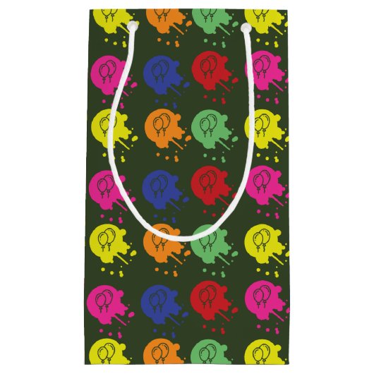 Ballonpatroon van de Groene Paintball-partij Klein Cadeauzakje (Voorkant)