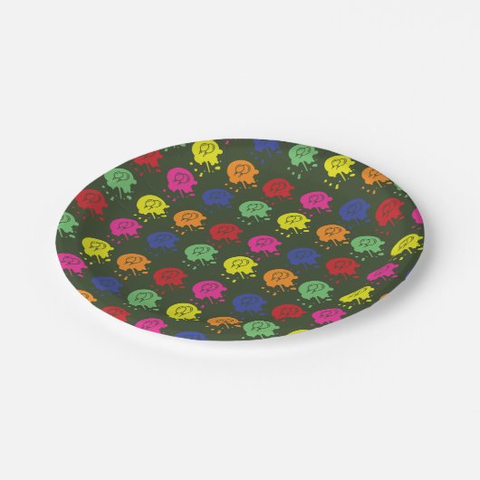 Ballonpatroon van de Groene Paintball-partij Papieren Bordje (Gekanteld)