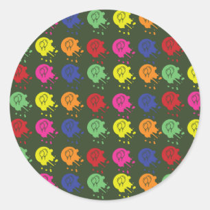 Ballonpatroon van de Groene Paintball-partij Ronde Sticker