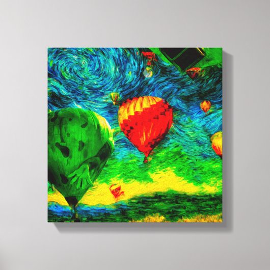 Ballonrace aan de spectaculaire hemel canvas afdruk (Voorkant)