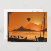 BallonRide bij zonsondergang Briefkaart (Voorkant / Achterkant)