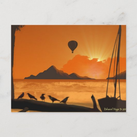 BallonRide bij zonsondergang Briefkaart (Voorkant)