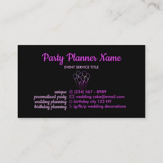 Ballonroze eenvoudige Paarse gradiënt Visitekaartje (Achterkant)