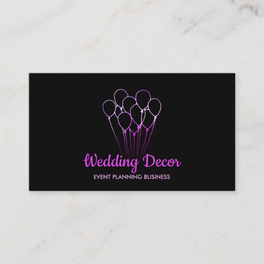 Ballonroze eenvoudige Paarse gradiënt Visitekaartje (Voorkant)