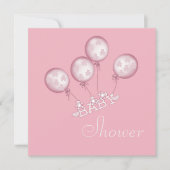 Ballons, Baby Shoes en Jewel Pacifier-Baby shower Kaart (Voorkant)