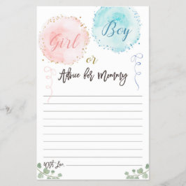 Ballons Baby shower Advice Kaart