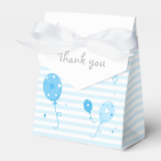 Ballons Baby shower, Verjaardagsjongen 💙 Favor Bo Bedankdoosjes (Voorkant Zijde)