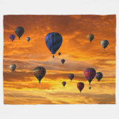BALLONS bij ZONSONDERGANG Fleece Deken (Voorkant (Horizontaal))