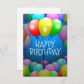 Ballons Birthday Kaart (Voorkant / Achterkant)