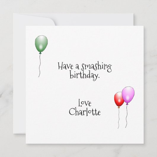 Ballons Birthday Kaart (Achterkant)
