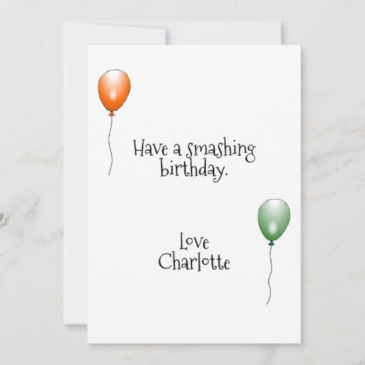 Ballons Birthday Kaart (Achterkant)