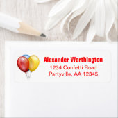 Ballons Birthday Red Adres Etiket (Insitu)