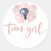 Ballons Blauw of roze man onthaal team meisje Ronde Sticker (Voorkant)